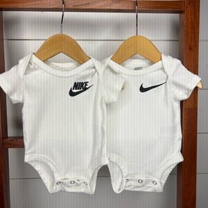 Nike White Baby Bodysuit One Pieces with Logo